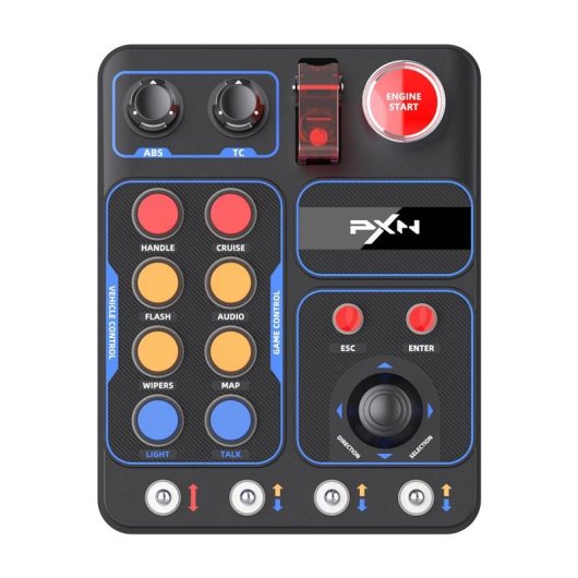 Panel de Boutons PXN CB1 pour Simracing avec 30 Boutons Programmables RGB