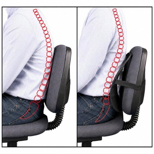 Suporte Lombar Ergonómico Klack para Cadeira de Escritório e Carro