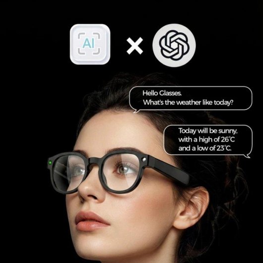 Klack AIMB-S1 Gafas Inteligentes Cámara Integrada IA Traductor Altavoces Negro Azul