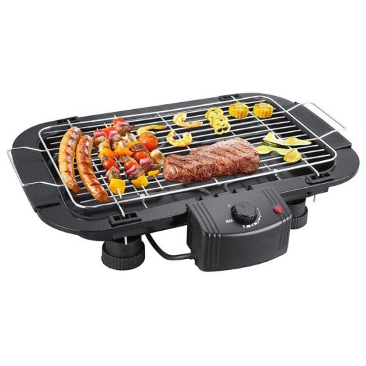 Barbacoa Eléctrica Klack 2000W Parrilla Acero Inoxidable 2 Alturas