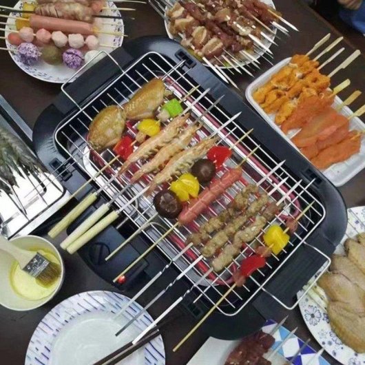 Barbacoa Eléctrica Klack 2000W Parrilla Acero Inoxidable 2 Alturas