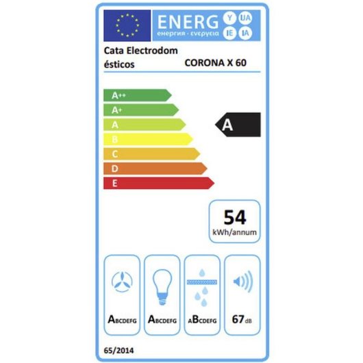 Campana extractora CATA CORONA X 60 Canalizado 63,6cm Acero inoxidable con LED