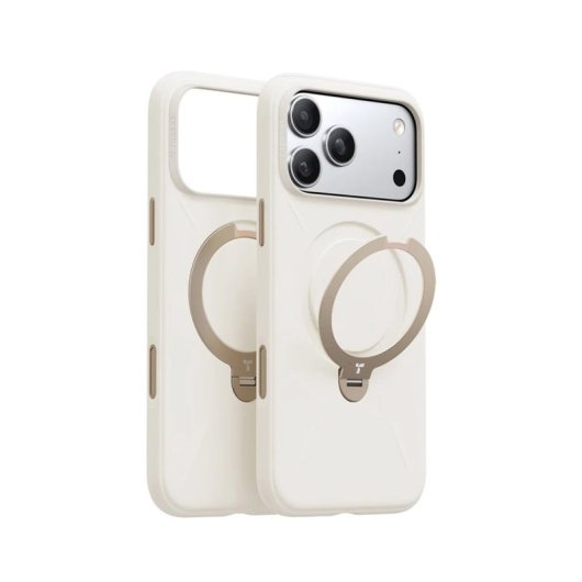 Funda für Handy Torras Ostand Spin Softune Series Weiß mit Ständer für iPhone 17 Pro Max