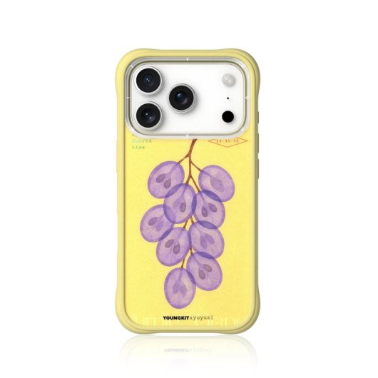 Youngkit Funda Para Iphone 17 Pro – Carcasa Magnética Ch Authentic Purple Jade Grapes, Diseño Ilustrado Y Ajuste Preciso