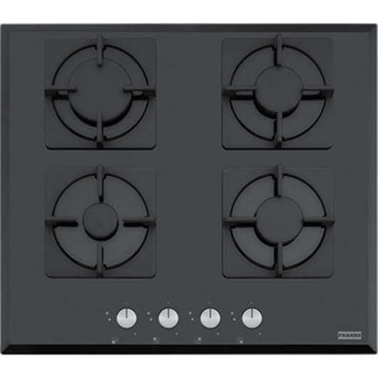 Placa de gás Franke FHNS 604 4G BK C 4 zonas 59 cm integrada vidro negro