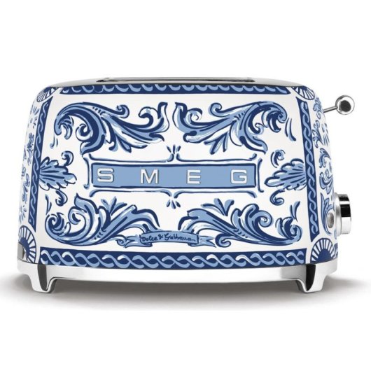 Tostadora Smeg TSF01DGBEU 2 Ranures 950 W Bleu Blanc Acier Inoxydable
