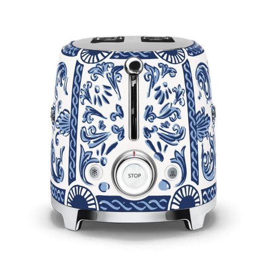 Tostadora Smeg TSF01DGBEU 2 Ranures 950 W Bleu Blanc Acier Inoxydable