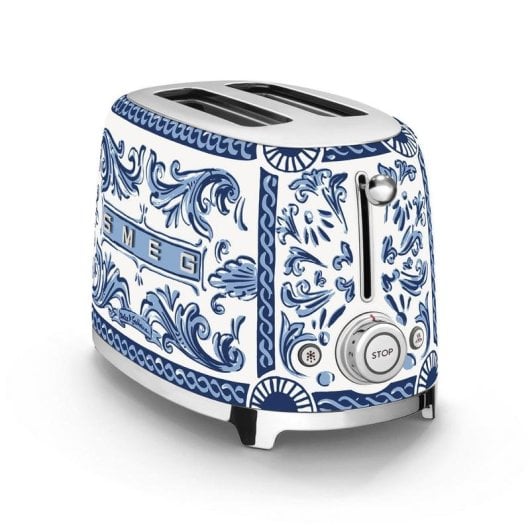 Tostadora Smeg TSF01DGBEU 2 Ranures 950 W Bleu Blanc Acier Inoxydable