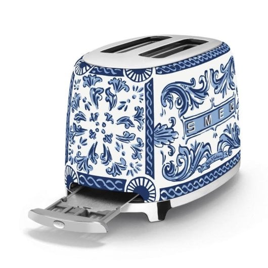Tostadora Smeg TSF01DGBEU 2 Ranures 950 W Bleu Blanc Acier Inoxydable