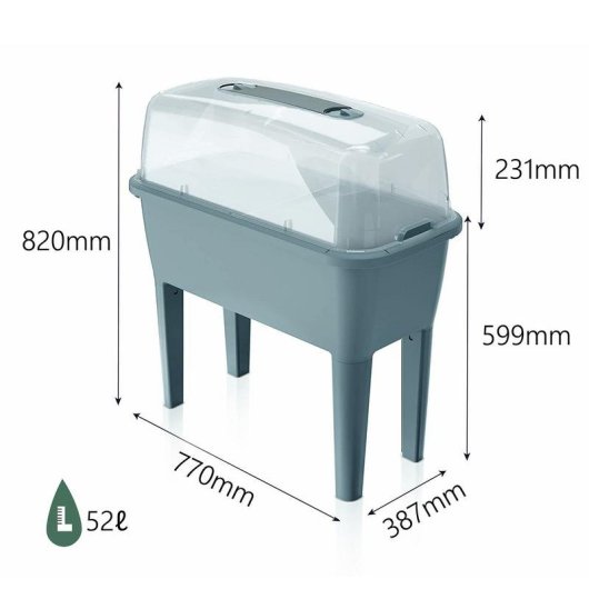 Jardinera Independiente Prosperplast Respana Gris 52 L