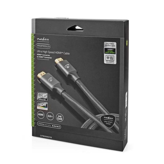 Cavo HDMI Nedis CVTB35000GY30 3 m 8K 48 Gbps Grigio