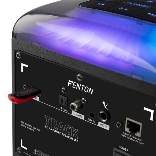 Altavoces Fenton Track 2.0 Inalámbricos y alámbricos 120W con karaoke y LED