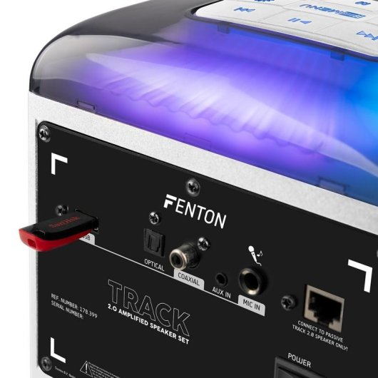 Altavoces Fenton Karaoke 2.0 Bluetooth 120W con micrófono y LED multicolor