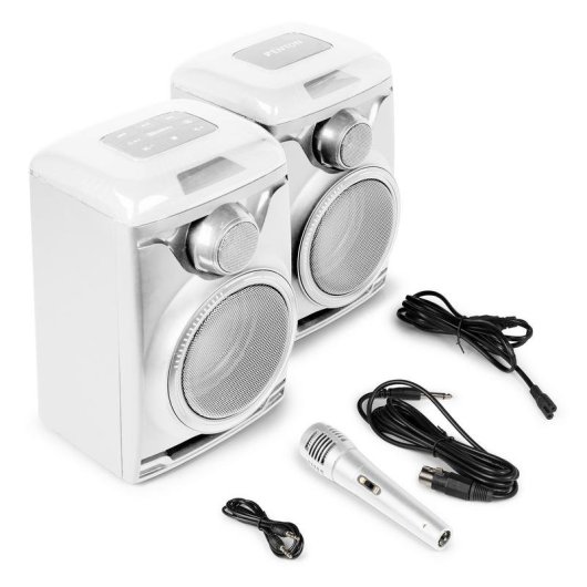 Altavoces Fenton Karaoke 2.0 Bluetooth 120W con micrófono y LED multicolor