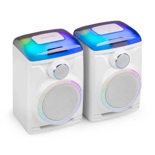 Altavoces Fenton Karaoke 2.0 Bluetooth 120W con micrófono y LED multicolor