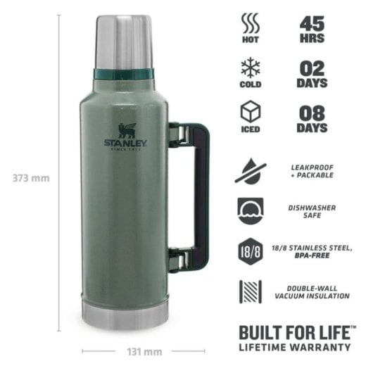 Termo Stanley 1,9 L Verde Aço Inoxidável 45 h calor 48 h frio