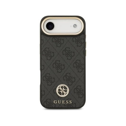 Guess Funda Para Iphone Air – Carcasa De Polipiel Negra Con Logo 4g De Strass Y Magsafe, Diseño Elegante Y Ajuste Preciso