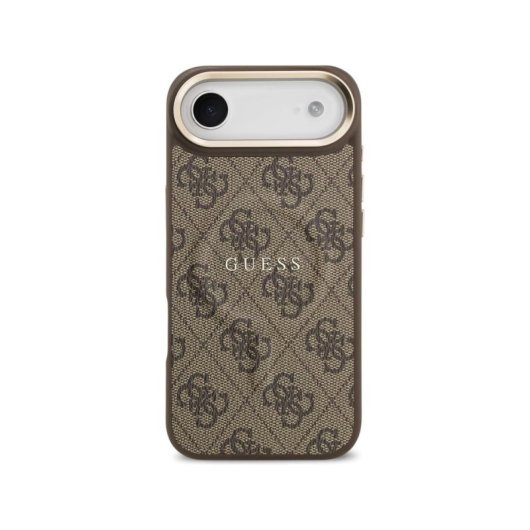 Guess Funda Para Iphone Air – Carcasa De Polipiel Marrón Con Magsafe Y Logo Clásico, Diseño Elegante Y Ajuste Preciso