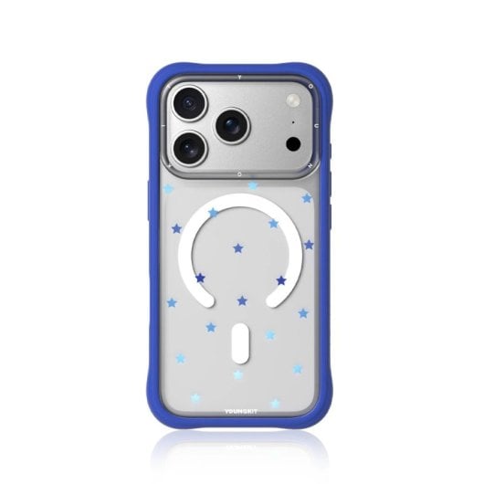 Youngkit Funda Para Iphone 17 Pro – Carcasa Transparente Magnética Ch Star Dot Azul Blue Star, Diseño Estrella Y Ajuste Preciso
