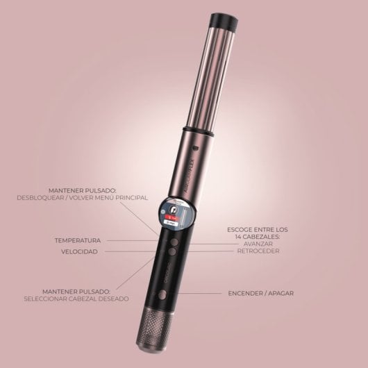 Moldeador Multifunción Cecotec AirGlisse 8in1 Flex 1400W Cerámica Iónica Coanda 8 Accesorios Pantalla Digital Negro