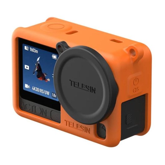 Funda de silicona protectora Telesin para DJI Osmo Action 6 Naranja