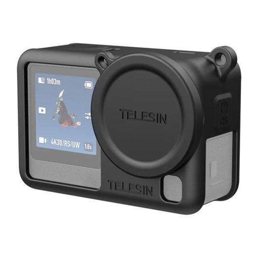 Funda de silicona protectora Telesin para DJI Osmo Action 6 Negro