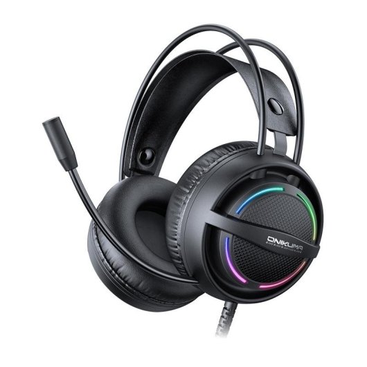 Kopfhörer ONIKUMA X88 mit USB-Kabel und 3,5 mm Klinke Gaming, Mikrofon Geräuschunterdrückung RGB schwarz