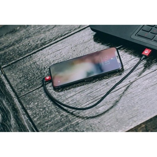 Cable USB-A a Lightning PGYTECH P-GM-115 0,35 m Negro y Rojo MFI