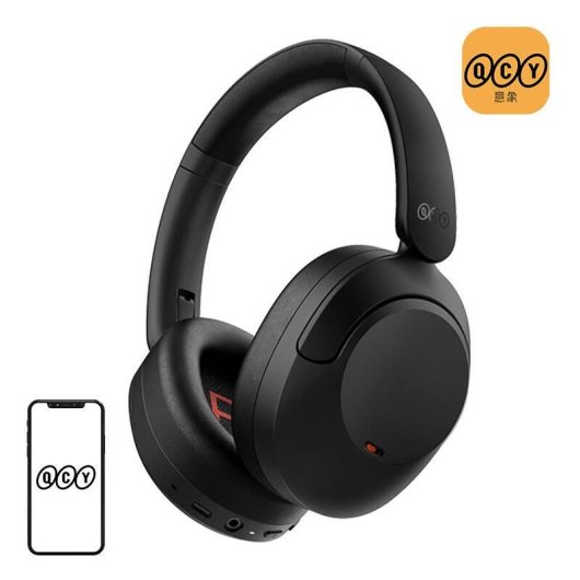 Auriculares QCY H4 inalámbricos Bluetooth con Cancelación de Ruido, Micrófono y batería 70h, Negro