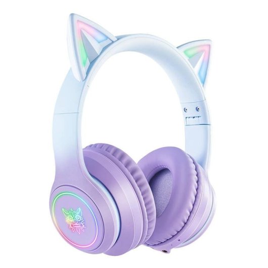 Auriculares ONIKUMA B90 sem fios Bluetooth 5.0 Gaming com iluminação RGB Azul/Púrpura
