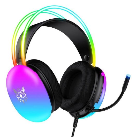 ONIKUMA X25 Gaming-Kopfhörer kabelgebunden USB 3,5mm mit Mikrofon und LED schwarz