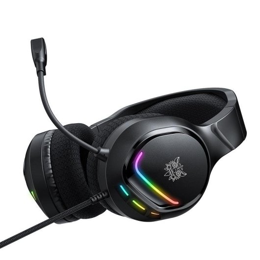 Cuffie ONIKUMA X31 cablate USB e jack 3,5 mm gaming RGB microfono flessibile grigio