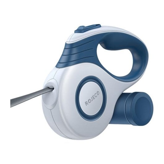 Corde Rétractable Rojeco A12 3M Bleue pour Chiens jusqu'à 35 kg