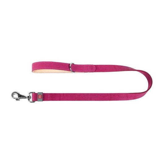 Cordelette pour chien WAUDOG cuir naturel rose 25 mm x 122 cm
