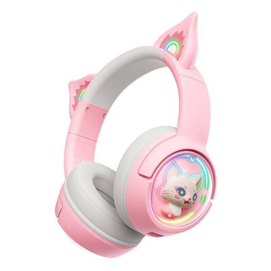 Auriculares ONIKUMA B5 inalámbricos Bluetooth 5.3 Gaming RGB Rosa