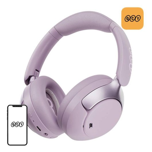 Auriculares QCY H3 Pro inalámbricos Bluetooth con Cancelación de Ruido, uso diario y ecológicos, morados