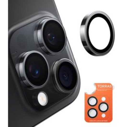 Vidrio de Cámara Torras Lensguard para iPhone 16 Pro Max Negro