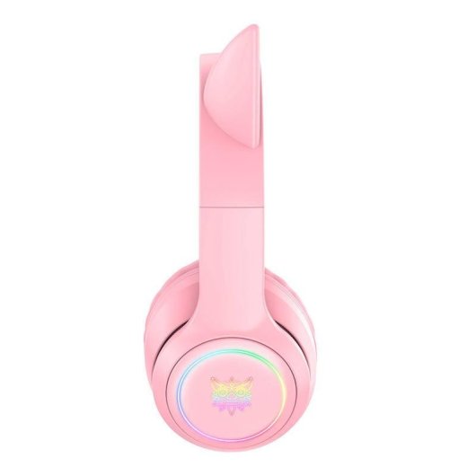 ONIKUMA B90 kabellose Bluetooth 5.0 Gaming Kopfhörer mit Mikrofon und RGB-Beleuchtung rosa