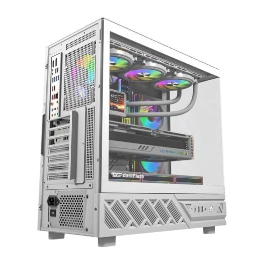 Boîtier PC DarkFlash DS950 Blanc ATX/M-ATX/ITX 270° Verre Trempé
