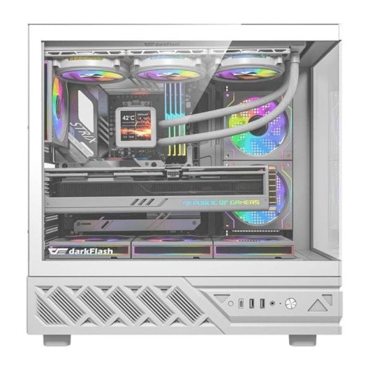Boîtier PC DarkFlash DS950 Blanc ATX/M-ATX/ITX 270° Verre Trempé