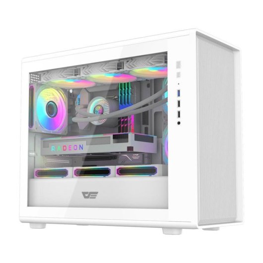 Boîtier PC Darkflash DB460M Blanc M-ATX/ITX Verre Trempé