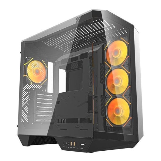 Caixa PC Darkflash DY470 Big Tower Preta + 4 Ventiladores ARGB + Suporte GPU