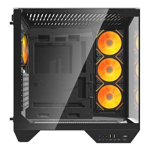 Caixa PC Darkflash DY470 Big Tower Preta + 4 Ventiladores ARGB + Suporte GPU