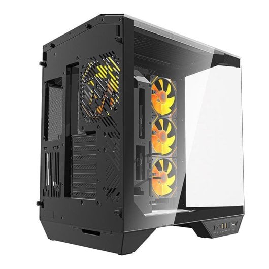 Caixa PC Darkflash DY470 Big Tower Preta + 4 Ventiladores ARGB + Suporte GPU