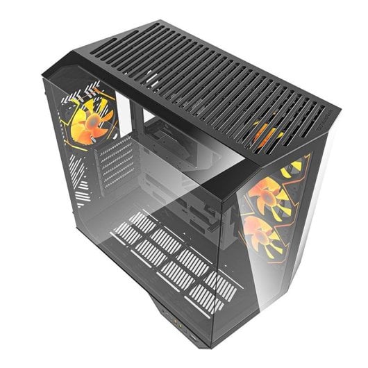 Caixa PC Darkflash DY470 Big Tower Preta + 4 Ventiladores ARGB + Suporte GPU