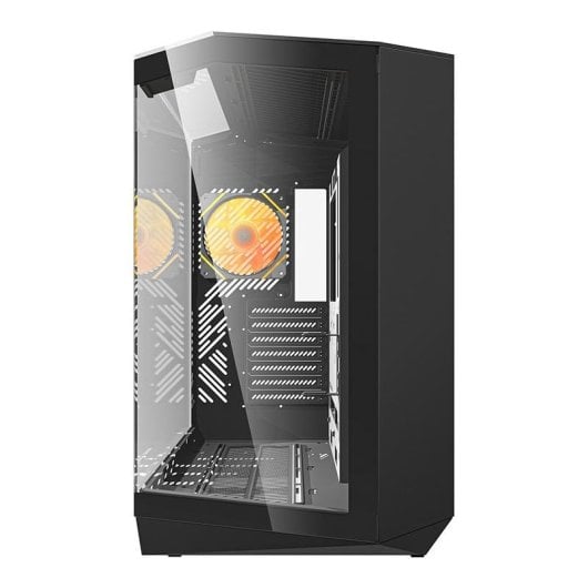 Caixa PC Darkflash DY470 Big Tower Preta + 4 Ventiladores ARGB + Suporte GPU