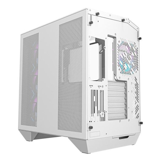 Boîtier PC Darkflash DY470 Blanche + 4 Ventilateurs + Support GPU