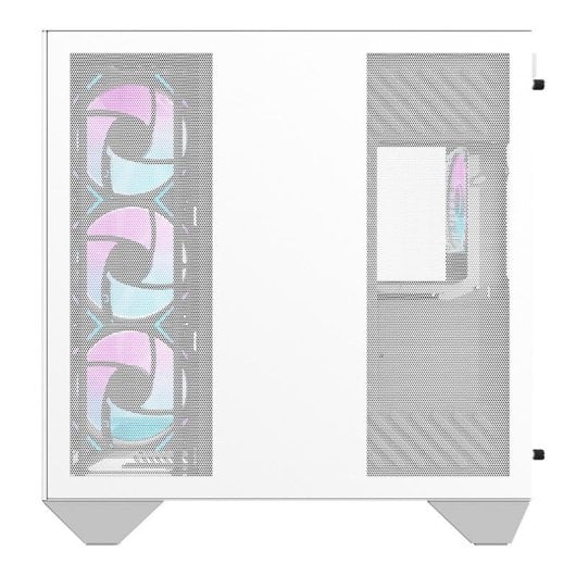 Boîtier PC Darkflash DY470 Blanche + 4 Ventilateurs + Support GPU