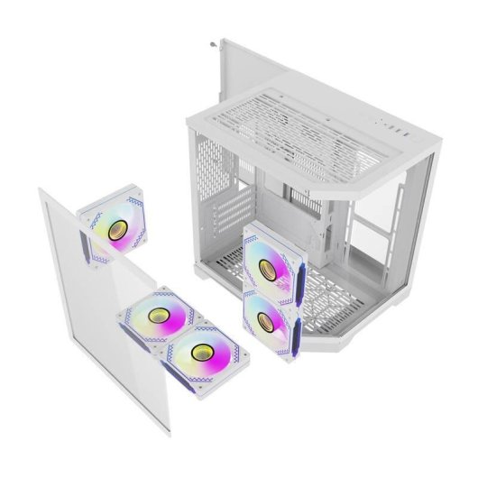 Boîtier PC Darkflash FT350 Mini Tower Blanc avec 5 Ventilateurs ARGB