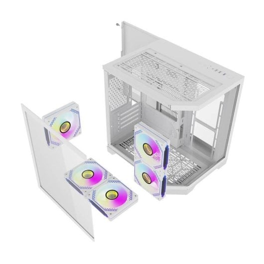 Caja PC Darkflash FT350 Mini Tower Blanca con 5 Ventiladores ARGB